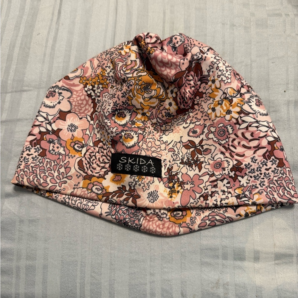 Floral Pink Beanie